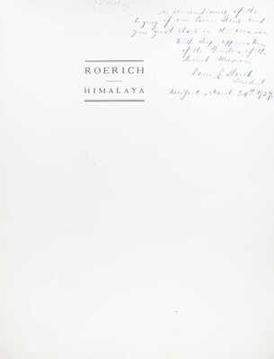 [Рерих Н. Гималаи. Монография. С 24 цветными и 78 тоновыми репродукциями]. New York: Brentano's, 1926.